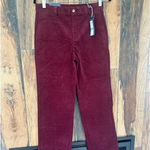 NWT Vineyard Vines Crimson Corduroy Breaker Pants Boy's Size 16